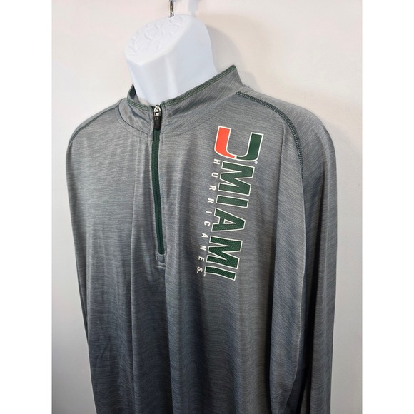 Russell Athletic Miami Hurricanes Mens 3XL Quarter Zip Pullover Long Sleeve/A226 - Picture 3 of 6